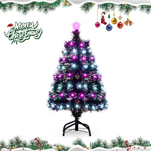 DREAMAD 93cm Künstlicher Weihnachtsbaum mit Beleuchtung, mini Christbaum mit 96 Zweigen, 96 LED-Lichtern mit 8 mit 8 Beleuchtungsmodi & Sternspitze, für Zuhause, Feierlichkeiten & Geschäfte