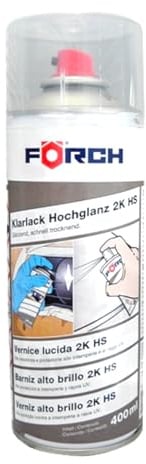 FORCH Barniz Alto Brillo HS, Revestimiento Transparente para Faros de Coche, pilo traseros y cupulas de moto, Secado Rápido, Acabado Brillante, 400 ml