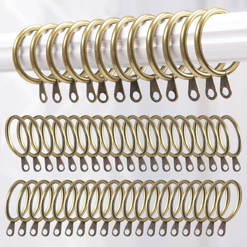Rustpoof - 50 anelli per tende, in ottone anticato, anelli scorrevoli in bronzo da 30 mm, con occhielli, per appendere finestre, bastoni, tende da doccia