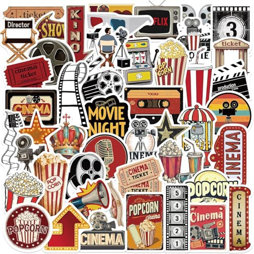 Filmparty Aufkleber für Jugendliche Erwachsene 50 Stück Movie Party Vinyl Sticker Set Auto Motorräder Fahrrad Skateboard Snowboard Gepäck Laptop Koffer Helm Motorrad Computer