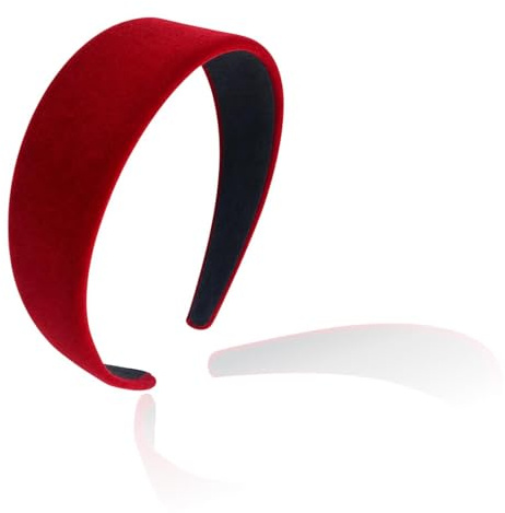Classique Serre-Tête Rouge Large 4cm pour Femme, Serre Tête Velours Confortable et Élégant, Bandeau Épais pour Cheveux, Accessoire de Mode Polyvalent pour Toutes Occasions