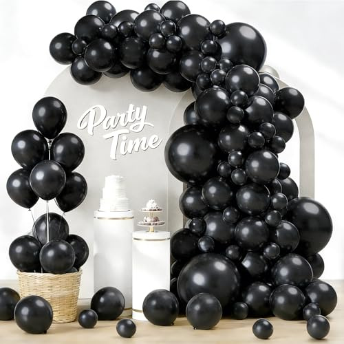 107 Stück Geburtstagsdeko Luftballons, Luftballons Geburtstag Schwarz Girlande, Größen 18 12 10 5 Zoll Ballons Festival Party Deko, Latex Ballongirlande Deko, Hochzeit Ballonbogen