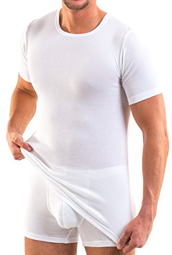 HERMKO 16800 Herren Kurzarm Shirt Unterhemd mit 1/4-Arm aus Baumwolle/Modal, Halbarm T-Shirt Zertifiziert nach Oeko-TEX® Standard 100. 06.0.41689. 06.0.41689
