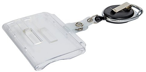 KARTENHALTER - Schwarz Weiß Blau Rot Transparent Set Schieber Schnur Zugband Ausweishalter Ausziehbar Ausweis Kartenhülle Schutzhülle Horizontal Vertikal Lanyard Karte JoJo Gürtelclip Clip
