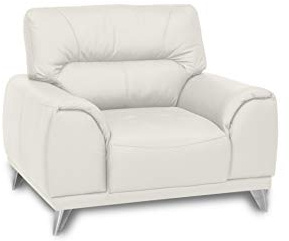 Mivano Sessel Frisco / Polstersessel in Lederoptik passend zum 2er und 3er Sofa Frisco / Sofagarnitur / 112 x 92 x 96 / Weiß