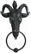 Baphomet Head Lucifer Satanic Demon Goat of Mendes Pagan Occult Door Knocker Halloween Decor Figurine 9 Inch Tall