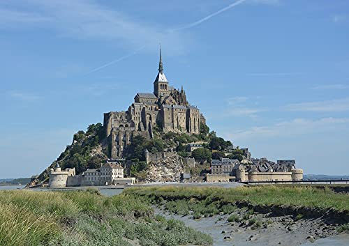 hansepuzzle 61832 - Mont Saint Michel Puzzle 130 Teile | Orte Puzzle mit hochwertiger Puzzle Aufbewahrung: Kartonbox und wiederverschließbarem Beutel | Puzzle-Maße: 28,7 x 20 cm