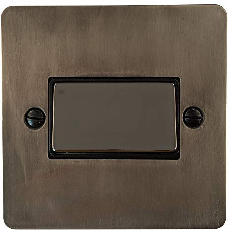 Flat Slate Effect Fan Isolator Switch (Black Nickel Switch) - FSL369