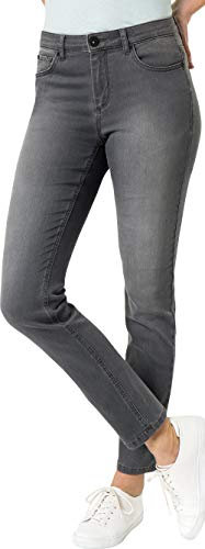 Emilia Parker Damen Superstretch Jeans in Grau, mit geradem Beinverlauf, Bequeme Jeanshose mit Stretch, praktische Five-Pocket-Ausführung, Damenbekleidung, Gr. 18-46