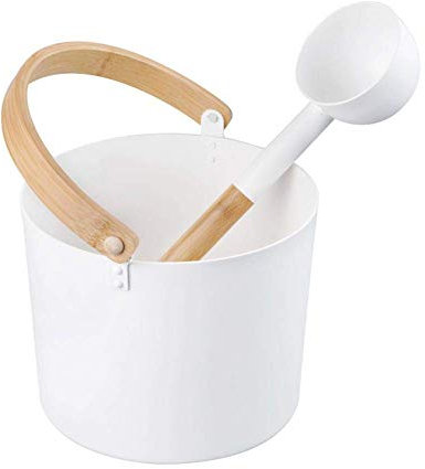 HTYG 7L Luxueux Sauna Seau-Sauna Corps en Aluminium avec Long Manche Cuillère Ensemble-Essentiel Spa Accessoire pour hammam-Douche Accessoires
