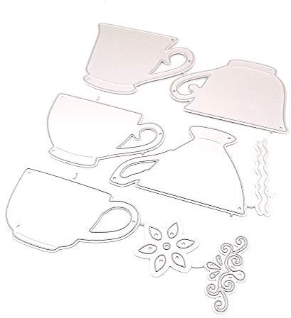KSCRAFT Mixed Tea Cups Metal Cutting Dies Stencils for DIY Scrapbooking/Photo Album Decorative Embossing DIY Paper Cards