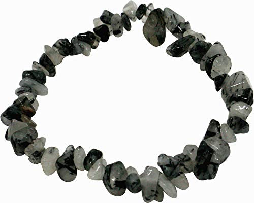 UDIG Edelstein Splitterarmband, Farbe wählbar, Stretch Armband Splitterarmband Kristall (Turmalinquarz)