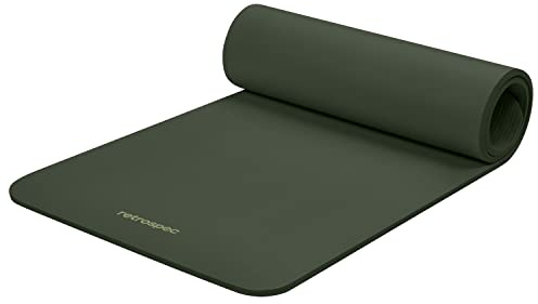 Retrospec Solana Yoga Mat 1/2 Thick w/Nylon Strap for Men & Women - Non Slip Excercise Mat for Yoga, Pilates, Stretching, Floor & Fitness Workouts, Wild Spruce, 4446