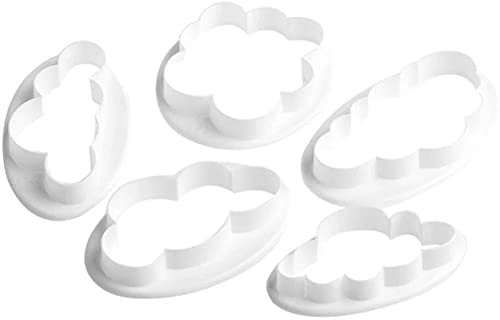 Ruluti 5pcs / Set Wolke Form Ausstechform Maß 3D Printed Fondant Ausstecher-biskuit-Form Für Kuchen, Der Werkzeuge