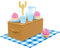 CRAZE Bibi und Tina Picnic Set - Reiterhof Zubehör Box für Pferdefiguren , Picknick Kinder Spielset , Pferde Mädchen Geschenk ab 3 Jahre 30615