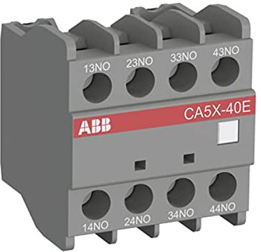 1SBN019040R1022 Zusatzkontaktblock CA5X-22E, 2 Hilfskontakte, NO, bis zu 3600 Zyklen pro Stunde, grau, 3,25 x 4,3 x 4,7 cm