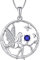 FJ Schutzengel Halskette Anhänger 925 Sterling Silber Engel Kette Damen Fee Schmetterling Baum des Lebens Halskette Saphir September Geburtsstein Kette Schmuck Geschenke für Frauen Mädchen