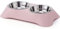 Angeer Stainless Steel Double Small Pet Bowls, Detachable Cat Food Water Dish for Cats, Durable Split Feeding Bowls for Small Pets, Cats and Pet Bowls (S, Pink)