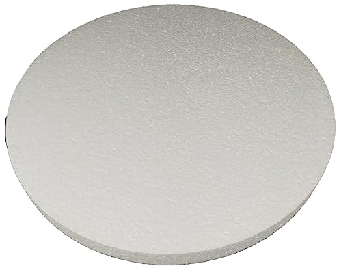 Runde Kuchenplatte aus Polystyrol mit einem Durchmesser von 40 cm und einer Höhe von 3 cm zur Dekoration von Süßigkeiten oder Süßigkeiten, 40 x 3 cm