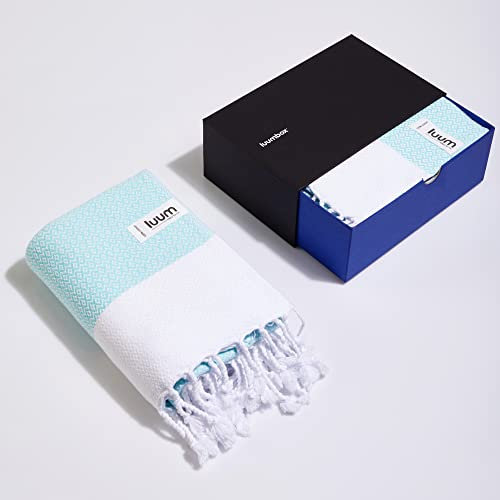 Luum® Hamamtuch Damen Herren XXL Strandtuch Baumwolle Saunahandtuch Handtuch Yogatuch Duschtuch Strandhandtuch Saunatuch Badetuch Reisehandtuch Pestemal Turkish Towels in Geschenkbox