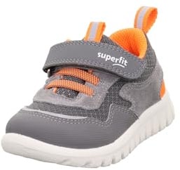 Superfit SPORT7 Mini Sneaker, HELLGRAU/ORANGE 2500, 35 EU