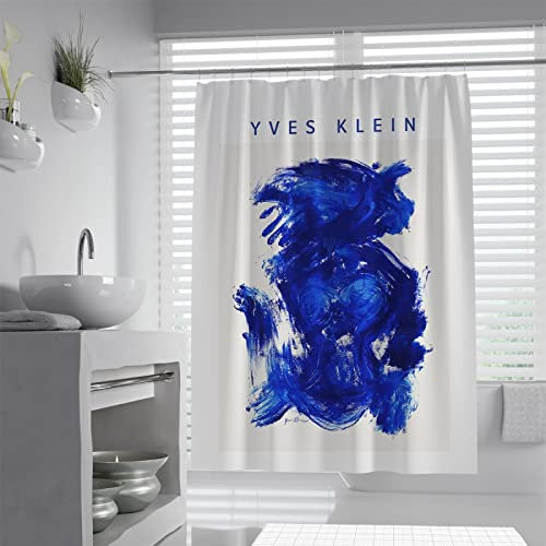 Wewoo Home YVES KLEIN Moderner Blauer Duschvorhang aus Polyester, wasserdicht, Dicker Stoff, Badvorhang mit Haken, Badezimmer, Badewanne, groß, 100 x 180 cm, Duschvorhang