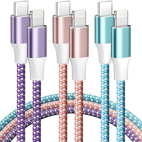 USB C auf Lightning Kabel,1m+2m+2m iPhone Ladekabel MFi Zertifiziert Power Delivery Nylon Fast USB C Lightning Kabel Mit iPhone 14/13/13 Pro/12/12 Pro Max/11 Pro/X/XS/XR/8 Plus, für Typ-C Ladegeräte