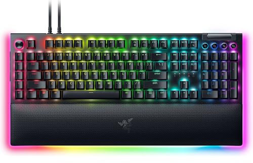Razer BlackWidow V4 Pro Wired Mechanical Gaming Keyboard: Green Mechanical Switches Tactile & Clicky - Doubleshot ABS Keycaps - Command Dial - Programmable Macros - Chroma RGB - Magnetic Wrist Rest
