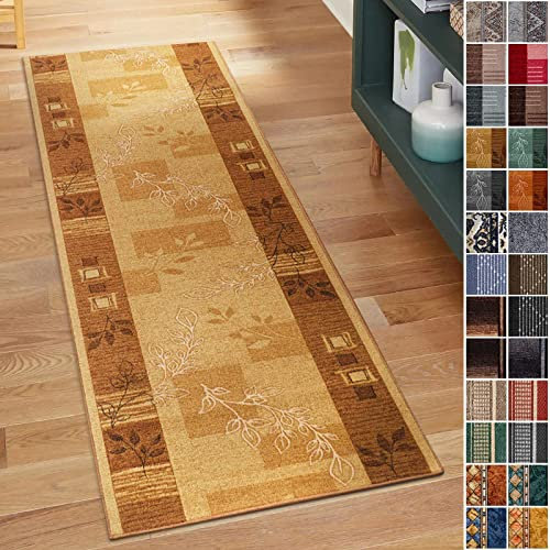 Floordirekt Alfombra de pasillo para cocina, pasillo y salón, 67 cm de ancho, venta por metros, pasillo, cocina, salón (67 x 300 cm, acento beige)