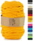 Netuno 1x Makramee Garn Dunkelgelb 9 mm 50 m Baumwollkordel mit Polyesterkern Dickes Garn Makramee Kordel aus Baumwolle Kordelband Naturkordel Makramee Kordel Makramee Faden Cotton Cord Macrame