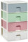 COM-FORT HOUSE | Cajonera Apilable de Plástico | Modelo Multicolor | Color Blanco | Modelo de 4 Cajones | Cajones de Almacenamiento Modular
