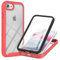 Knoowcase for iPhone SE 2022 Case iPhone SE 2020 iPhone 8 Phone Case iPhone 7 Built-in Screen Protector Shockproof Full Body Protection Rubber Bumper Stylish Clear Rugged Back Shell Case, Red