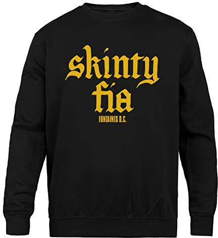 Jinbetee Fontaines DC Merch Skinty Fia Pull Ras du Cou Unisexe Noir