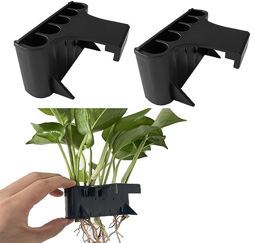 iFCOW Aquarium Plant Holder, 2 Pack Aquarium Hanging Aquatic Planter Cups for Emersed Plants Fish Tank Decorations Living Fish Shrimp
