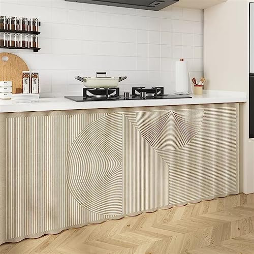 LIVEINU Schrankvorhänge für Küche, Kleiderschrank, Badezimmer, Privatsphäre Gardine, Staubdichter Vorhang für Regale, hängende Tür, Japanische Noren Selbstklebend, Beige 1, 100x70cm