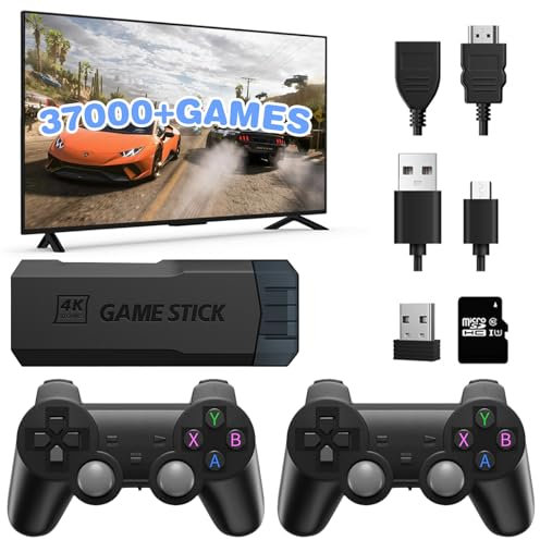Emulador Consola Retro, Retro Game Console con Mando Inalámbrico 2.4G, 37000+ Juegos Consola Retro Portatil Soporte 40+ Simuladores, Videoconsola Retro Usocita HD 4K por TV-256G