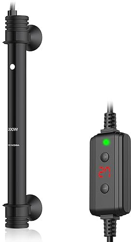 NICREW Fish Tank Heater, Submersible Aquarium Heater with External Temperature Controller, for Fish Tanks up to 150 Liters, 200W