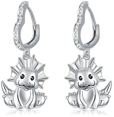 enjoylifecreative Dinosaurier Creolen Ohrringe 925er Sterling Silber Dino Ohrringe Dinosaurier Ohrhänger Schmuck Geschenke für Damen Mädchen Dino Fans