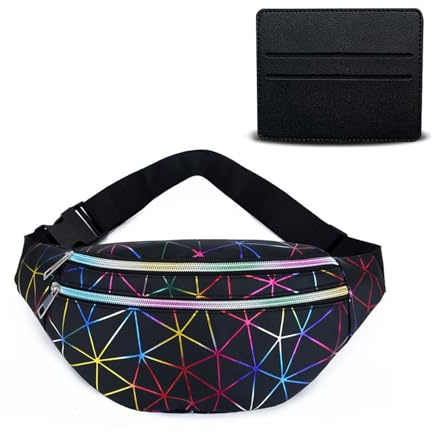 BAIYSFFG Bauchtasche Mode Wasserdicht Gürteltasche Fächer mit Reißverschluss Reflektierender Verstellbarer Gurt Hüfttasche für Damen und Herren Party Festival Sport Outdoor Travel