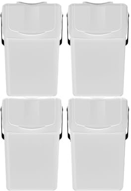 Set de 4 cubos de basura KEDEN SORTIBOX para reciclado, blanco, 100L