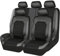 CAALO Auto Leder Sitzschoner Set für Jeep Renegade 2016-2023,Auto Schonbezug Full Set Leder Sitzbezug Vordersitze Rücksitzschoner Auto Zubehör,A/Black-Gray