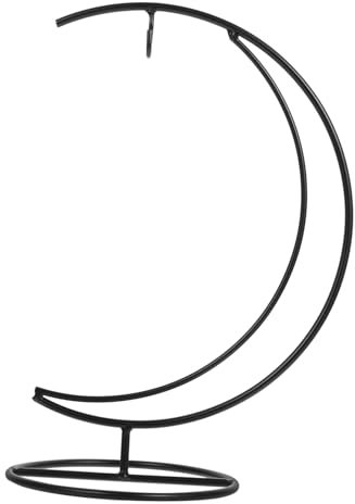 OUNONA Laternen- -ornament Drahtbügel Indoor H?ngepflanzenst?nder Glas-container Präsentationsständer Für Ornamenthalter Dekorationen Für Hochzeitszeremonien Eisenrahmen Büro Mondtyp