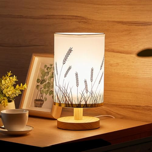 ACAREY Tischlampe Holz Laterne Deko Für Inne Nachttischlampe, Tischlampe Vintage, Kleine Tischleuchte, Retro Landhaus Laterne Für Deko Schlafzimmer, Wohnzimmer, Geschenke Für Frauen (Herbstdeko)