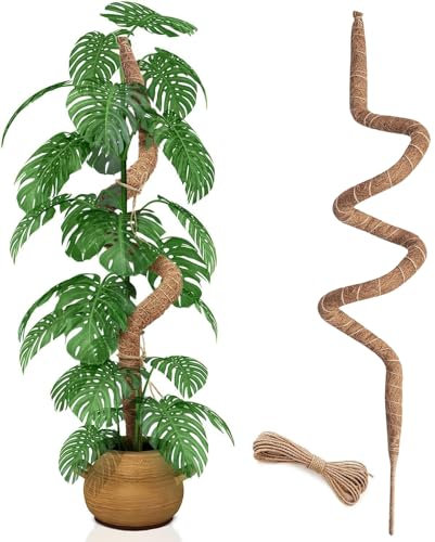 Wekuch Palo di muschio pieghevole da 150 cm per piante, 1 confezione da 150 cm per piante Monstera, pali di muschio alti per piante rampicanti da interno, grande supporto per palo di muschio