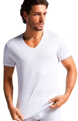 o-day Defonseca 3 Pz Maglietta Uomo Intima in Cotone Pettinato 100% ComfortFit | Morbidezza e Traspirabilità Imbattibili | T Shirt Uomo Ideale per Tutte Le attività (3pz Bianco - Scollo V, L)
