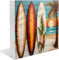 Surfbretter Holz-Schild, Surf-Geschenke für Jungen, lustiges Surfbrett-Dekor, Boho-Klassenzimmer-Dekoration, Tischdekoration, Holzblock-Schilder für Regal, Schreibtischdekoration, 12,7 x 12,7 cm