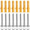 8 Pcs Heavy Duty Masonry Concrete Brick Wall Plugs(M10x50mm) & 8 Pcs Coach Screws(M8x55mm) &8 Washers, Hex Head Lag Screws with Wall Fixings Plugs for TV Bracket Shelves Mounting