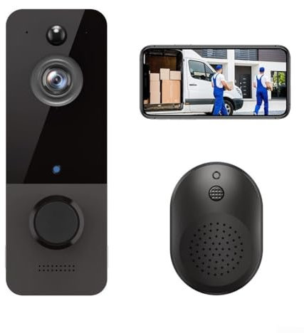 Wireless WiFi Video Doorbell Camera, Video Doorbell Security Camera with 720p HD Video, Ring Video Doorbell, PIR Motion Detection Night Vision