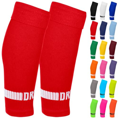 DRIPsox Football Sock Sleeves | 3 Sizes Kids-Men | 1 Pair Sock Sleeves | 18 Colours, 3 Sizes S-L, Purpose-Built Alternative To Cut Socks, Secure fit, Flexible stretch, Breathable Mesh, Kit Matching