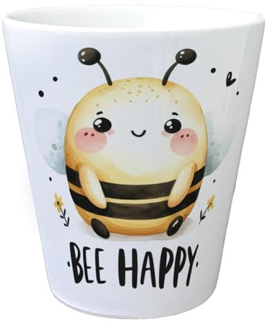 speecheese Biene Bee Happy Blumentopf niedliche Dicke Biene Cartoon Zeichnung flauschig freundlich und glücklich